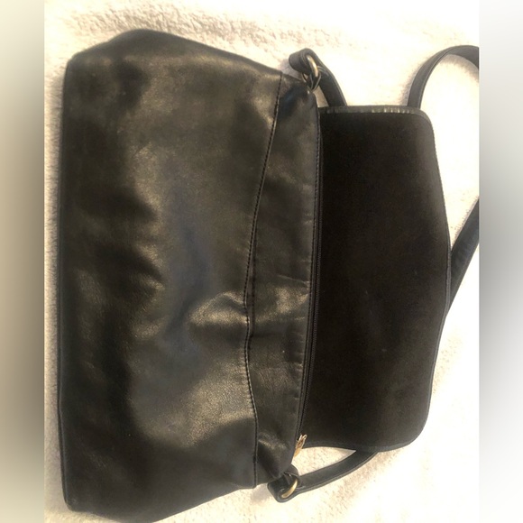 Stone Mountain Black Leather Purse with Shoulder Strap Excellent Cond 13.5x8” - Picture 4 of 8